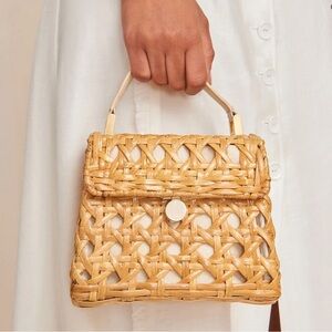 Cult Gaia Sybil Rattan Crossbody Purse